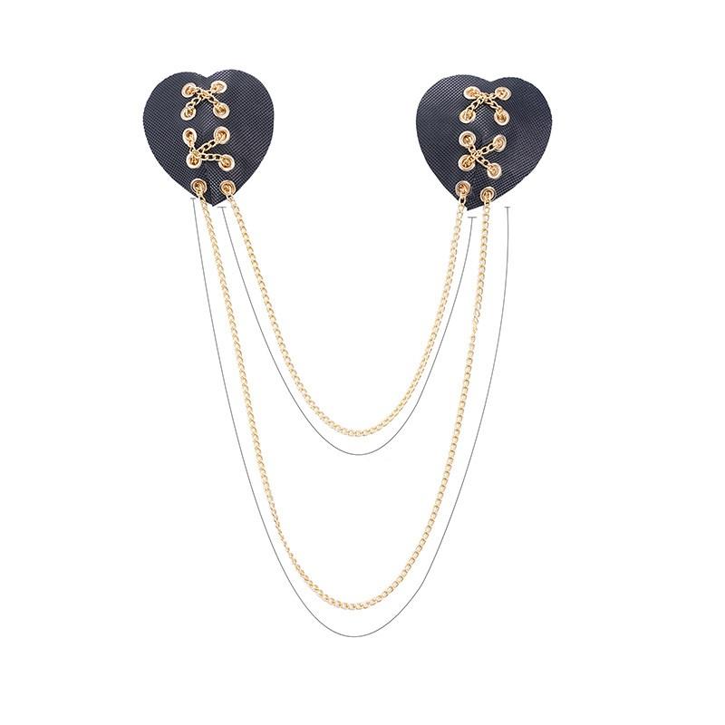 Nipple Cover Pasties - Copricapezzoli a Catena Riutilizzabili, Collare Bondage
